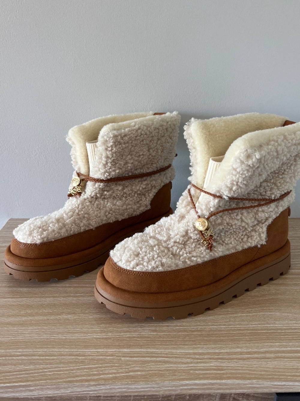 Sam Edelman Cooper Sherpa Platform Boots – Cream/Cognac – Women’s Size 10 – NEW